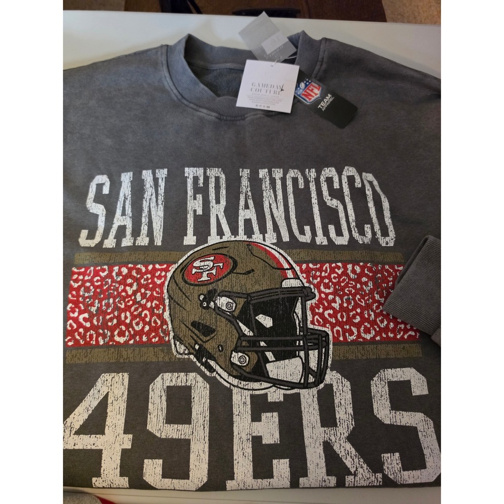 Gameday Couture San Francisco 49ers Mineral Wash Leopard Sweatshirt‎ XXL NFL New